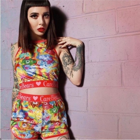 NEW! IRON FIST Lots A Rainbows Care Bears Skater Fit & Flare Mini Dress S Pride - Picture 14 of 16